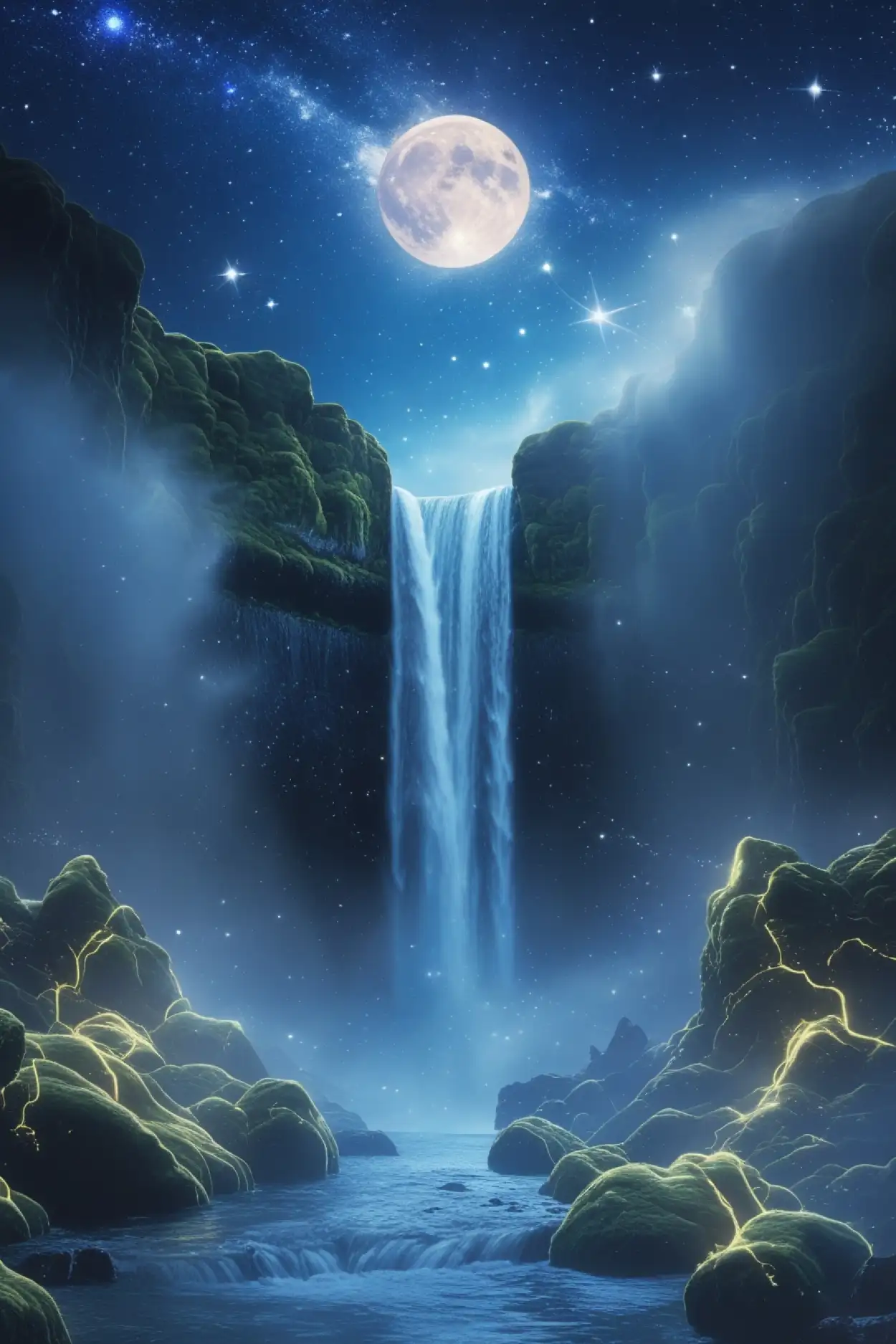 Free Download Magical Waterfall Background For Fantasy Edits - High Quality Waterfall Background Background
