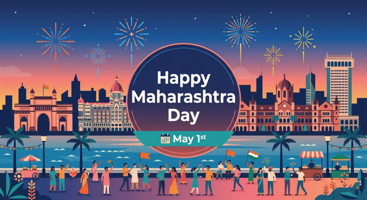 Free Download Maharashtra Day 2026 Illustration Png Hd - High Quality Happy Maharashtra Day 2026 Transparent PNG
