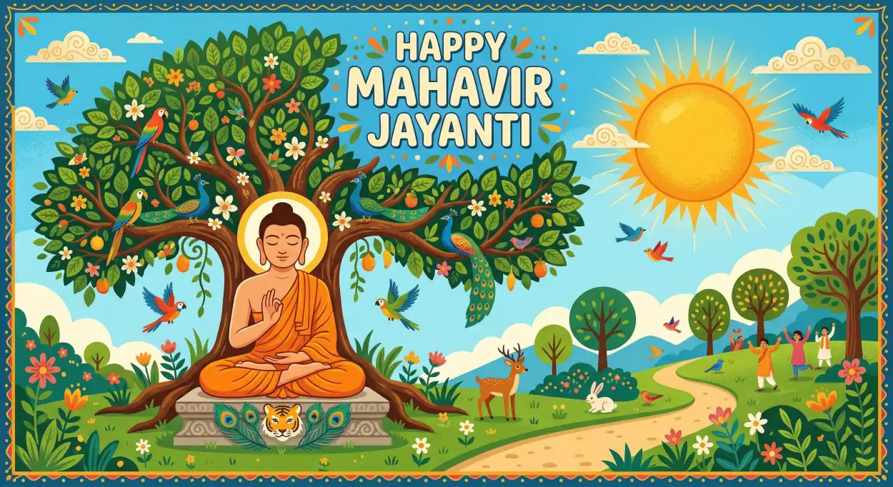 Free Download Mahavir Jayanti 2026 Banner Design - High Quality Happy Mahavir Jayanti 2026 Image