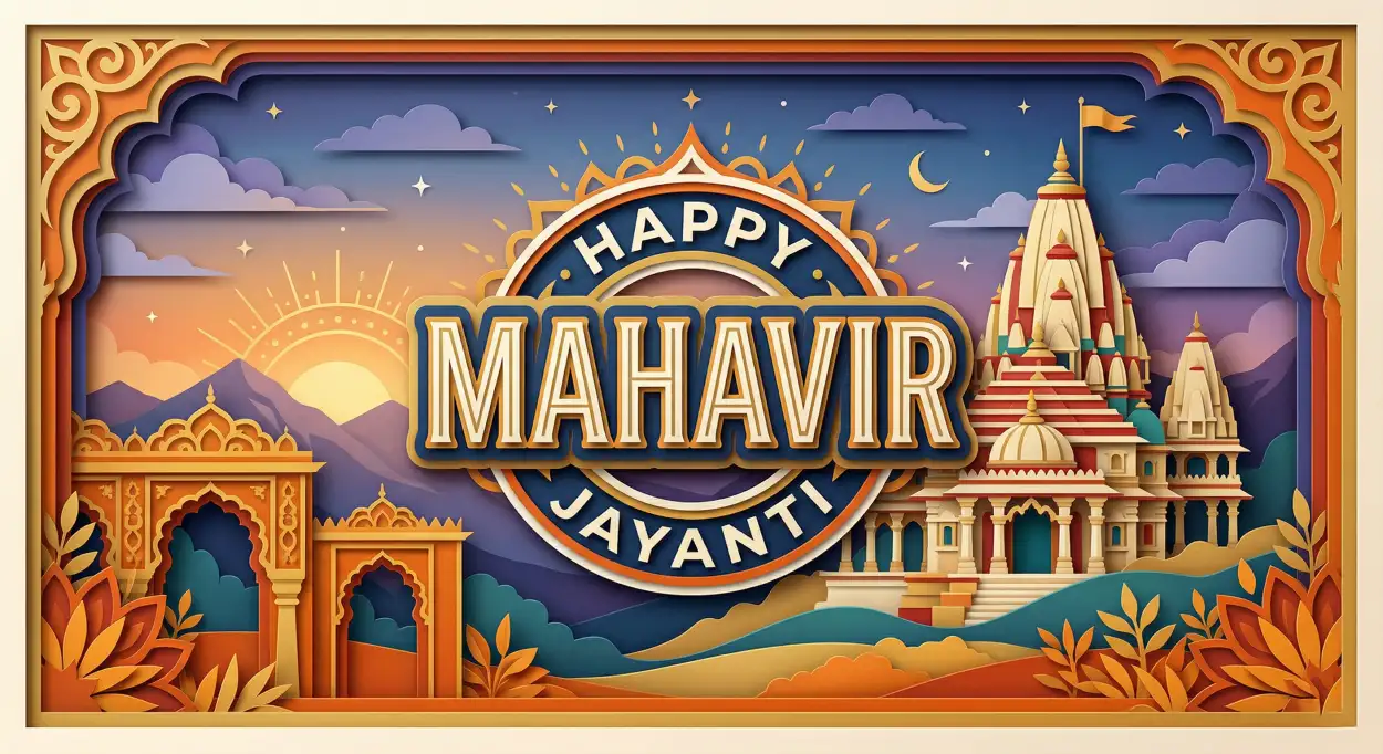 Free Download Mahavir Jayanti 2026 Creative Festival Banner Hd - High Quality Happy Mahavir Jayanti 2026 Image