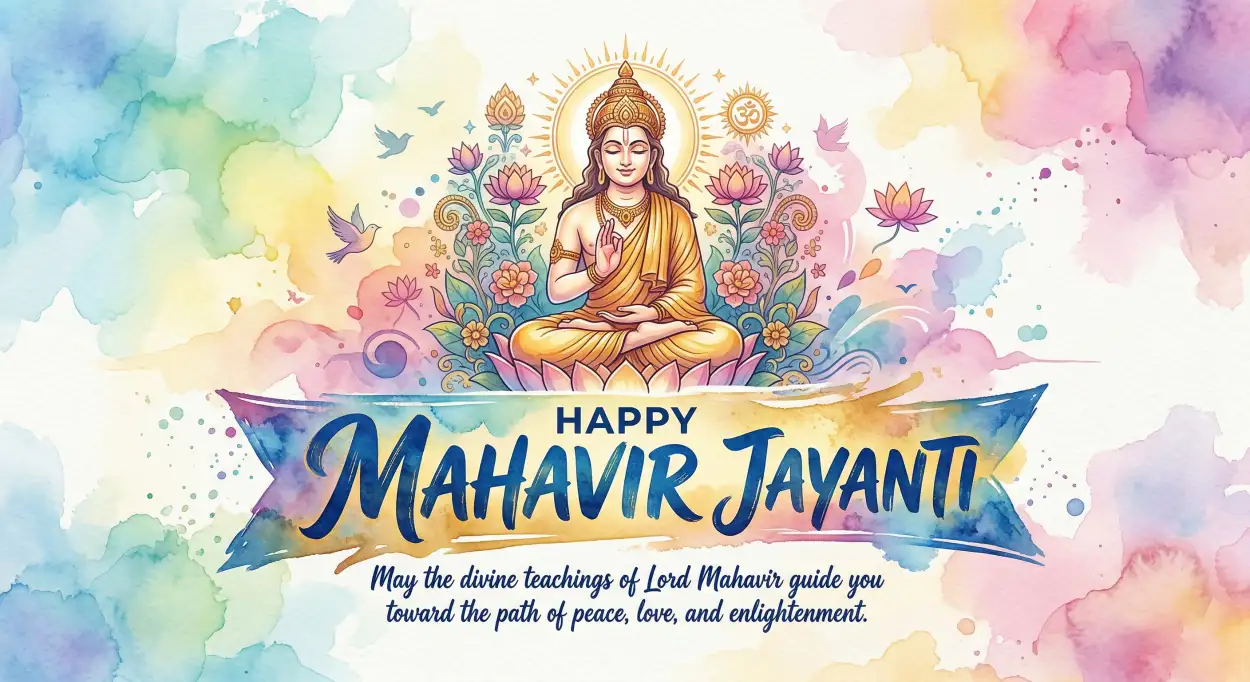 Free Download Mahavir Jayanti 2026 Flex Banner Design Template Free Download - High Quality Happy Mahavir Jayanti 2026 Image