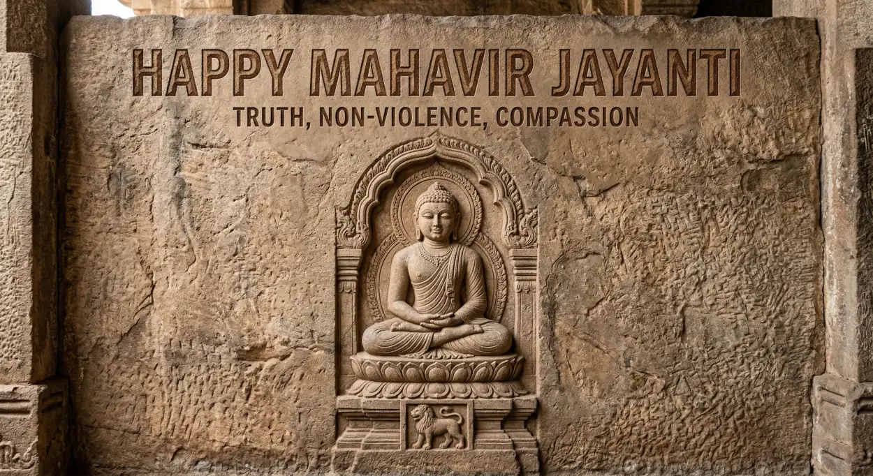 Free Download Mahavir Jayanti 2026 Free Hd Wallpaper With Quotes Download - High Quality Happy Mahavir Jayanti 2026 Image
