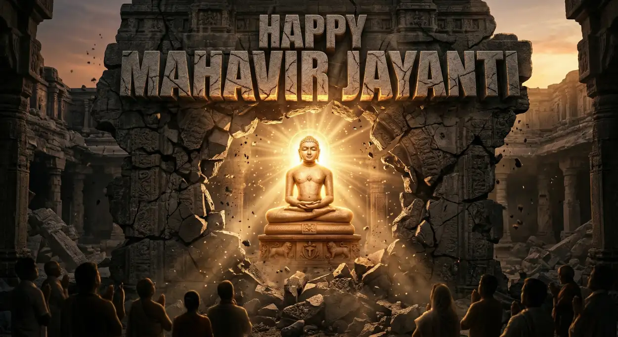 Free Download Mahavir Jayanti 2026 Premium Background Design Hd - High Quality Happy Mahavir Jayanti 2026 Background Image