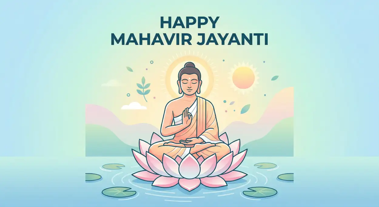 Free Download Mahavir Jayanti 2026 Vector Illustration - High Quality Happy Mahavir Jayanti 2026 Image