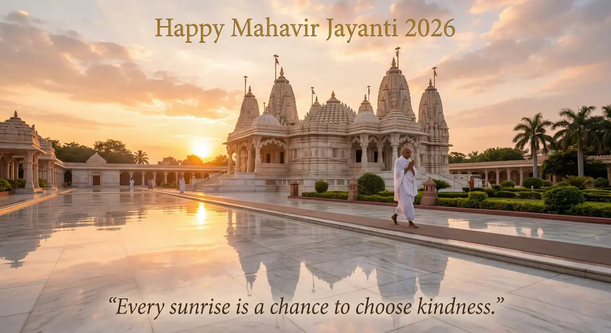 Free Download Mahavir Jayanti 2026 Wishes For Happiness And Success - High Quality Mahavir Jayanti 2026 Wishes Image