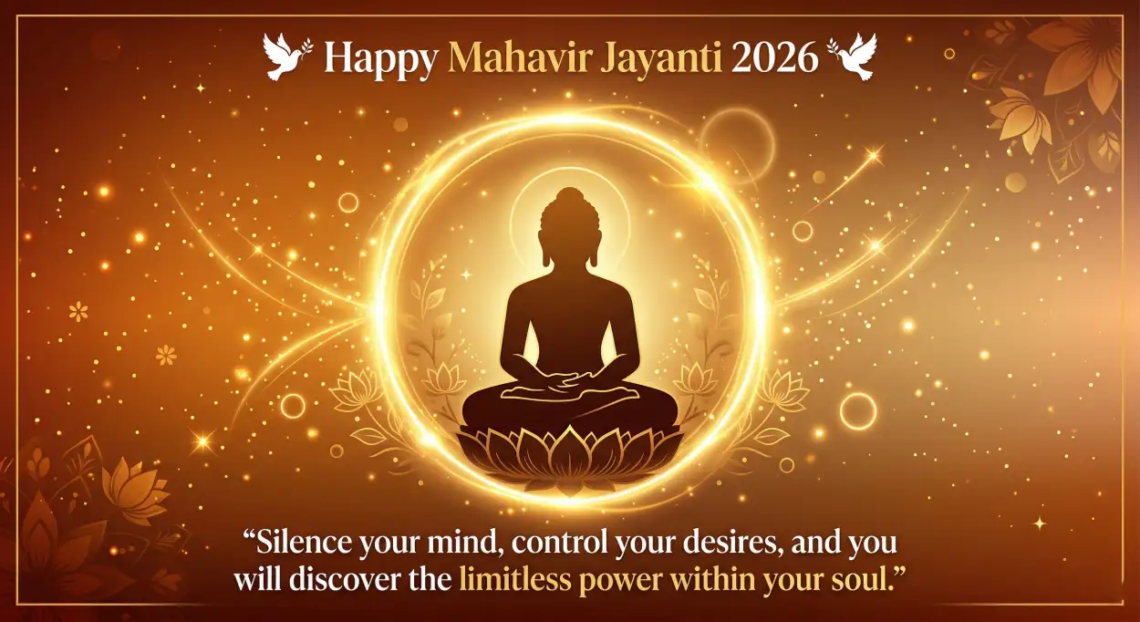 Free Download Mahavir Jayanti 2026 Wishes For Mindfulness - High Quality Mahavir Jayanti 2026 Wishes Image