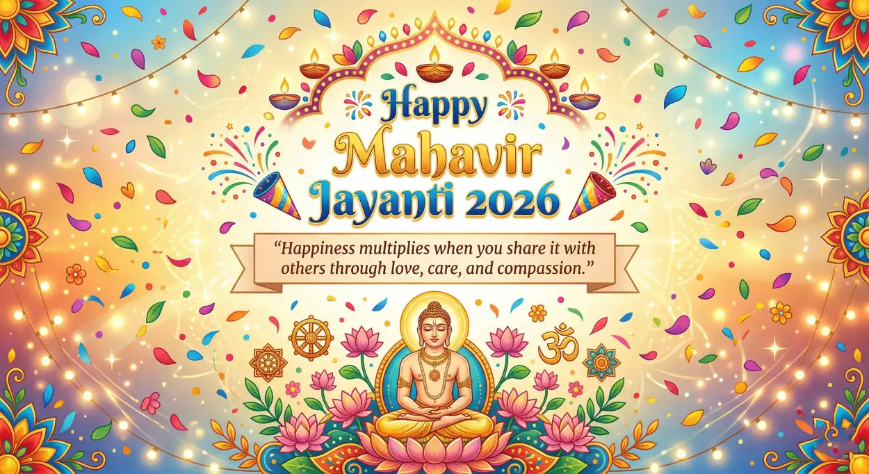 Free Download Mahavir Jayanti 2026 Wishes For Posters - High Quality Mahavir Jayanti 2026 Wishes Image