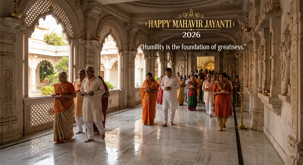 Free Download Mahavir Jayanti 2026 Wishes In Marathi And Hindi - High Quality Mahavir Jayanti 2026 Wishes Image