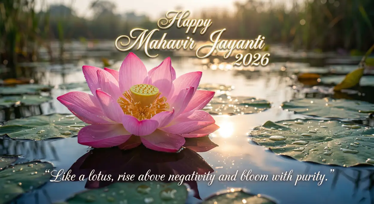 Free Download Mahavir Jayanti 2026 Wishes With Blessings Quotes - High Quality Mahavir Jayanti 2026 Wishes Image