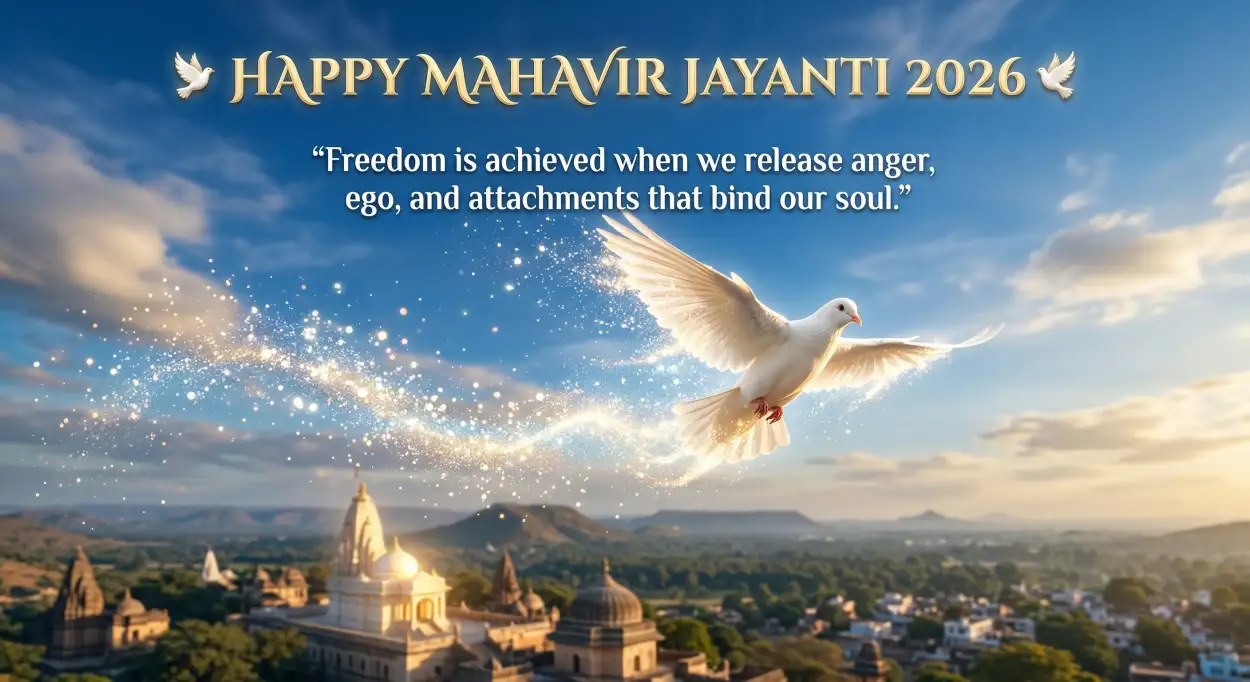 Free Download Mahavir Jayanti 2026 Wishes With Deep Meaning - High Quality Mahavir Jayanti 2026 Wishes Image