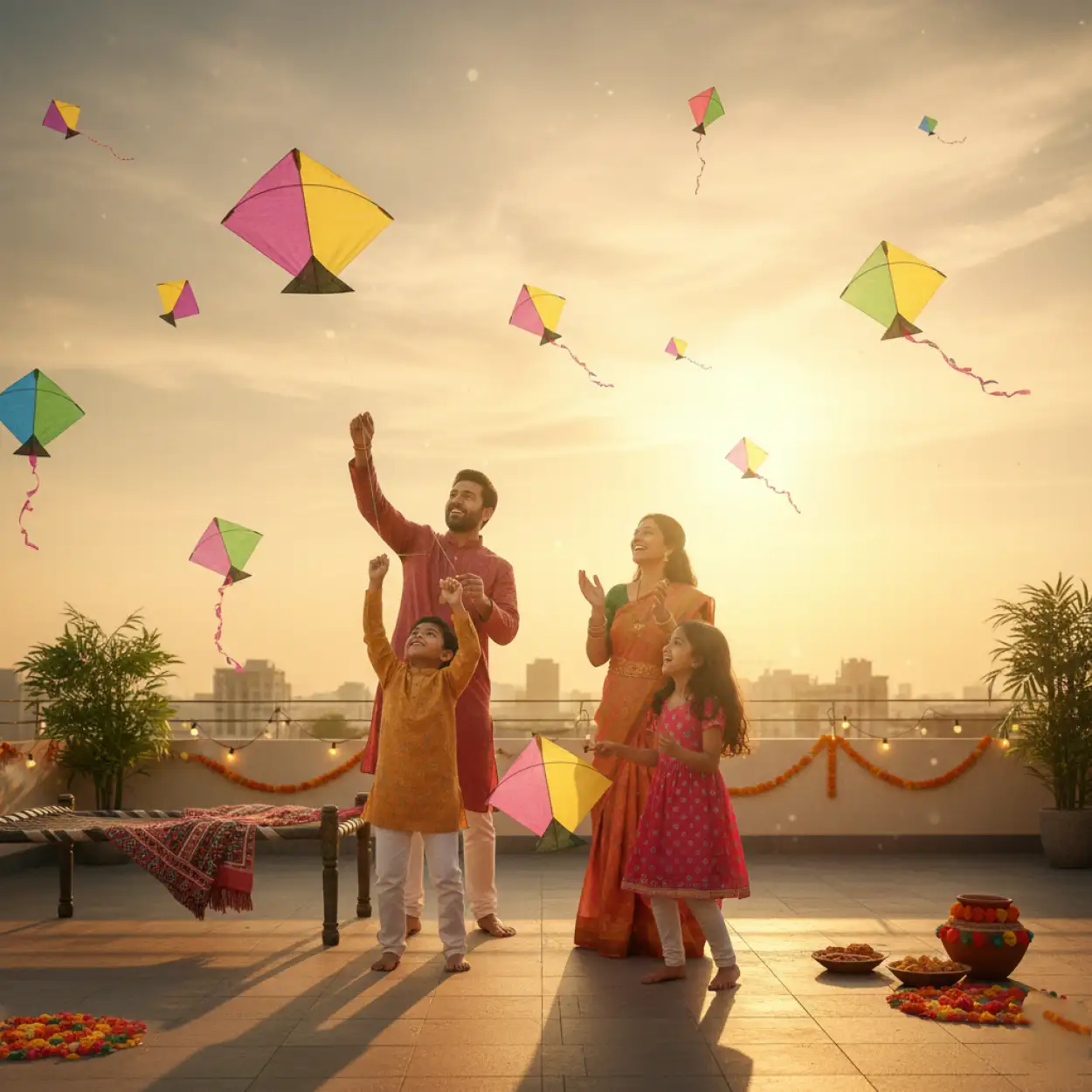 makar sankranti background auspicious design