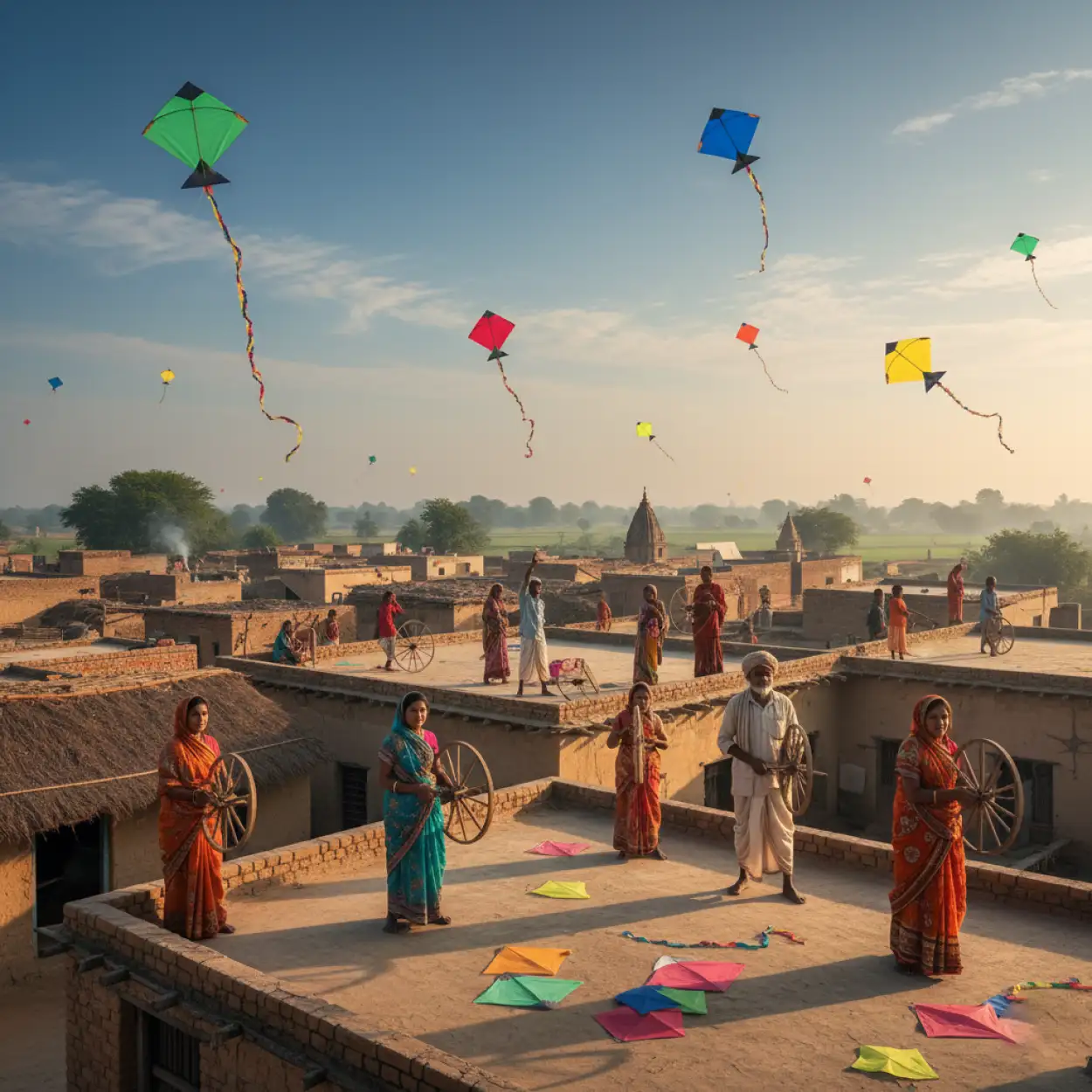 makar sankranti background digital art