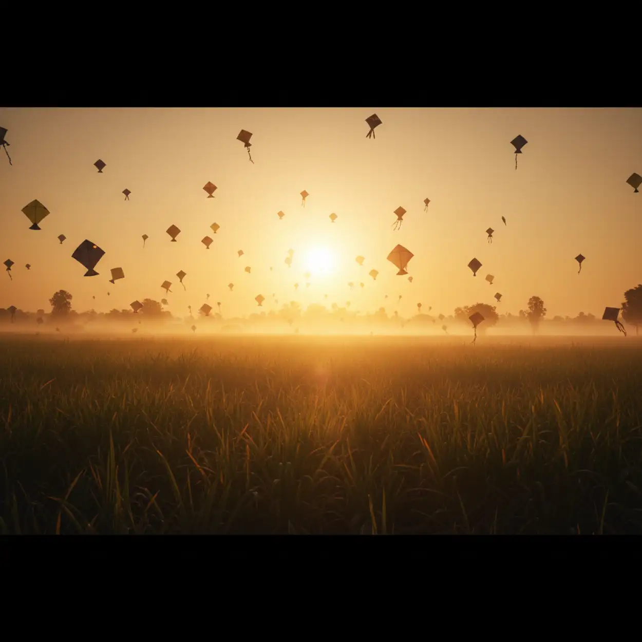 makar sankranti background early morning scene