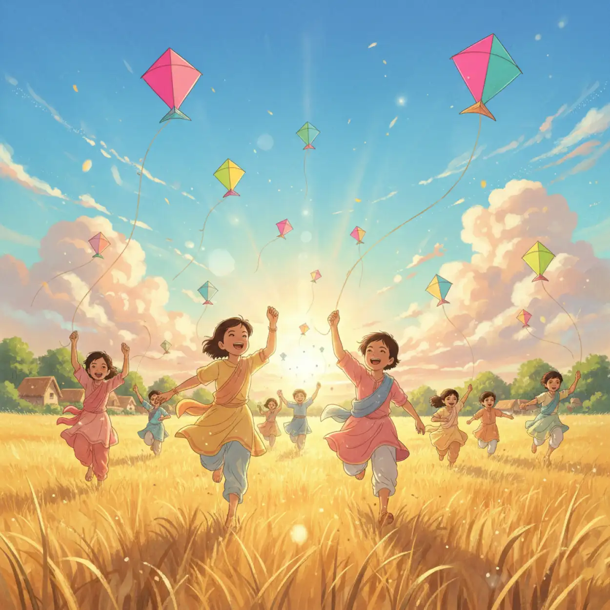 makar sankranti background for kids