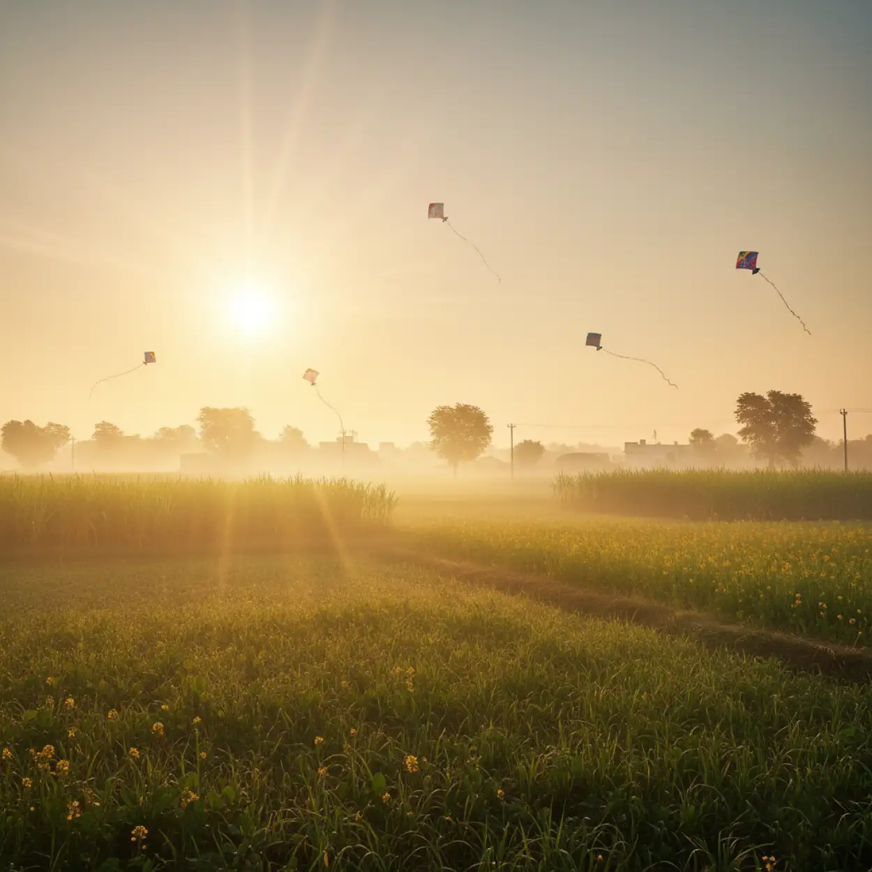 makar sankranti background indian harvest festival