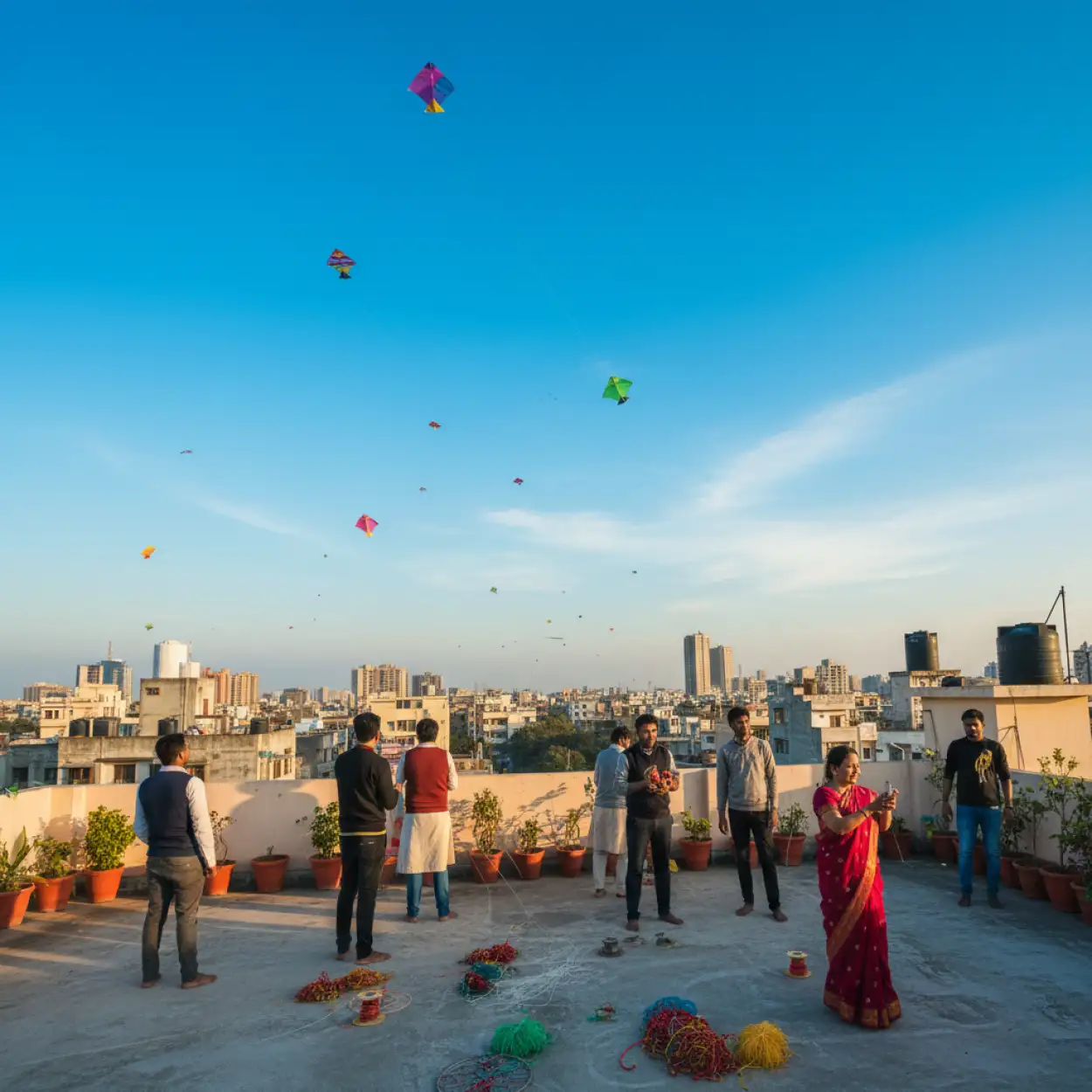 makar sankranti background joyful celebration