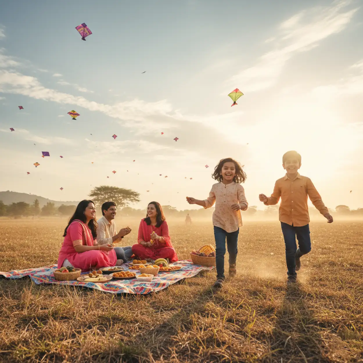 makar sankranti background joyful indian festival