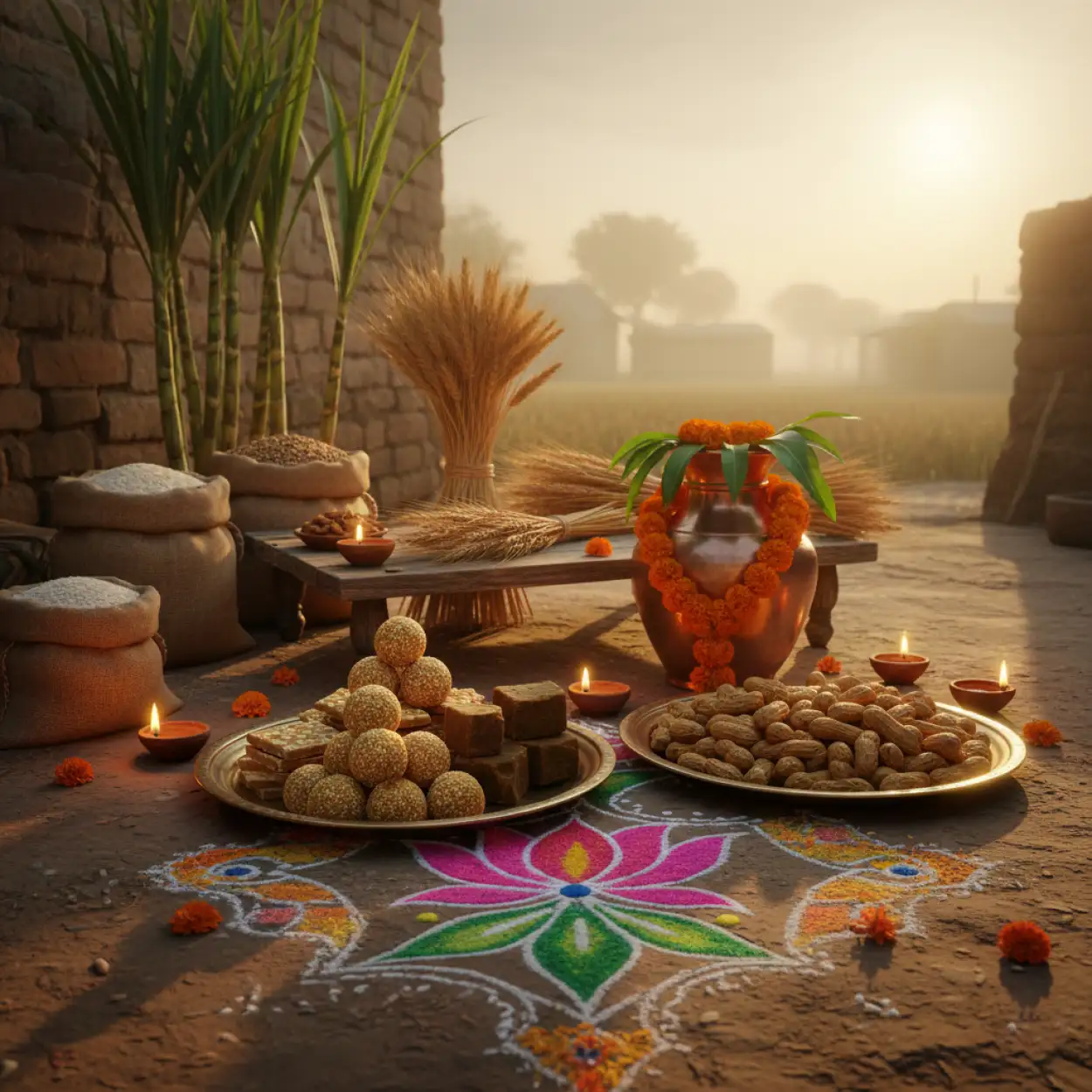 makar sankranti background outdoor celebration