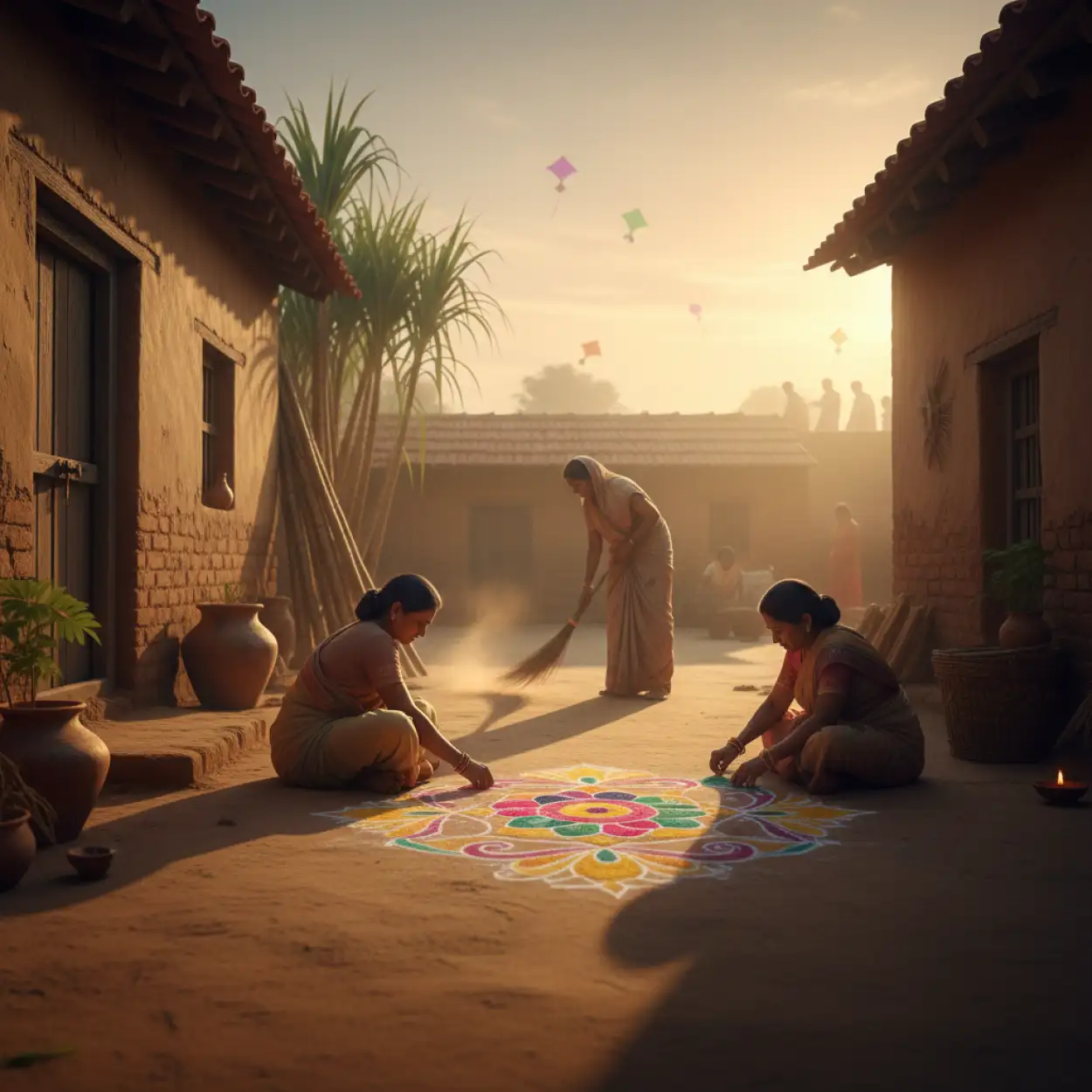 makar sankranti background premium stock image