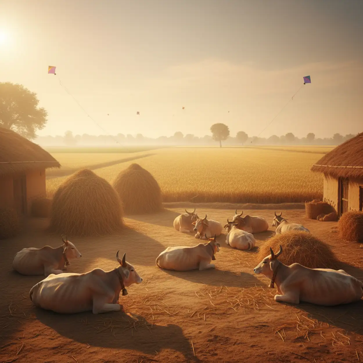 makar sankranti background rural india