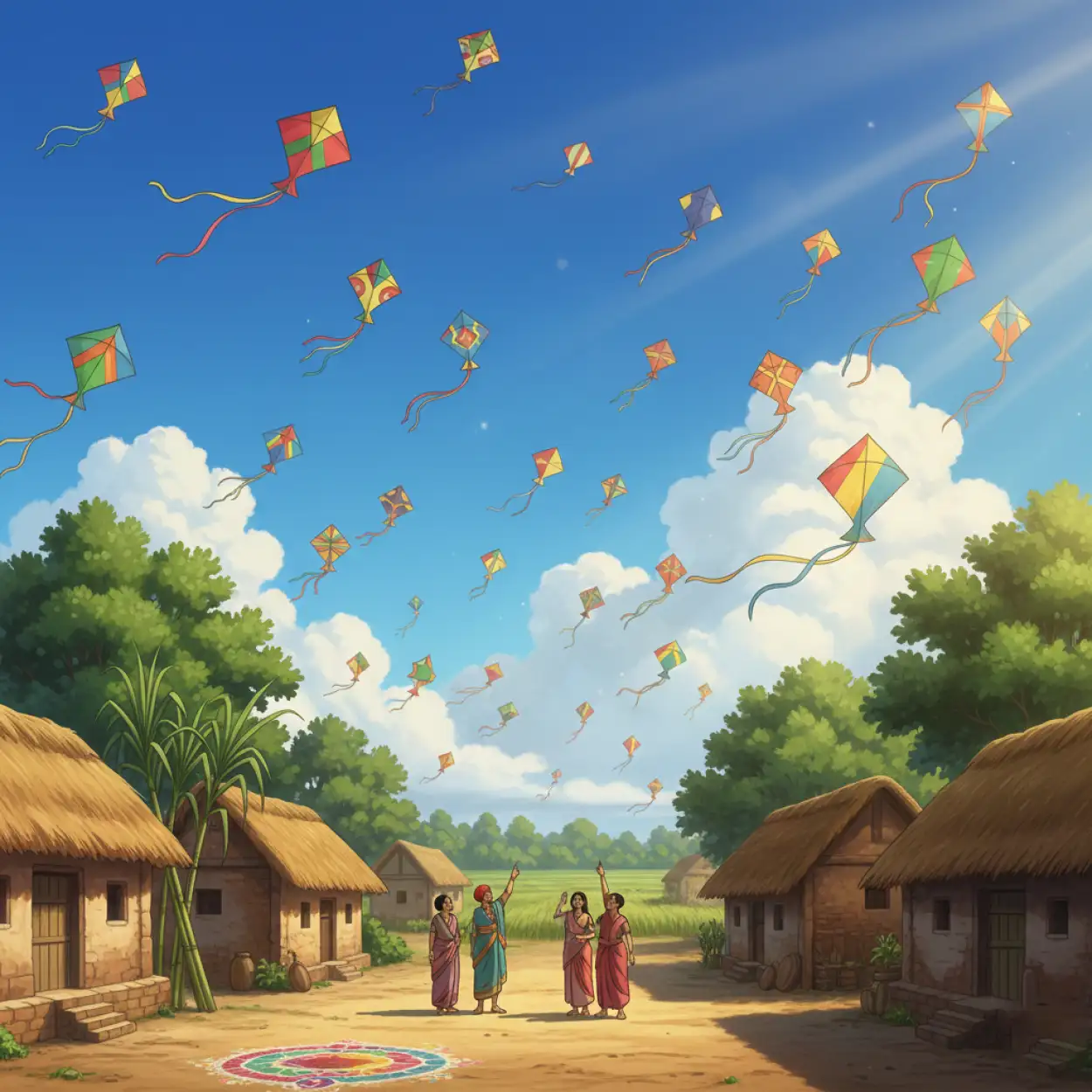 makar sankranti background til gud sweets