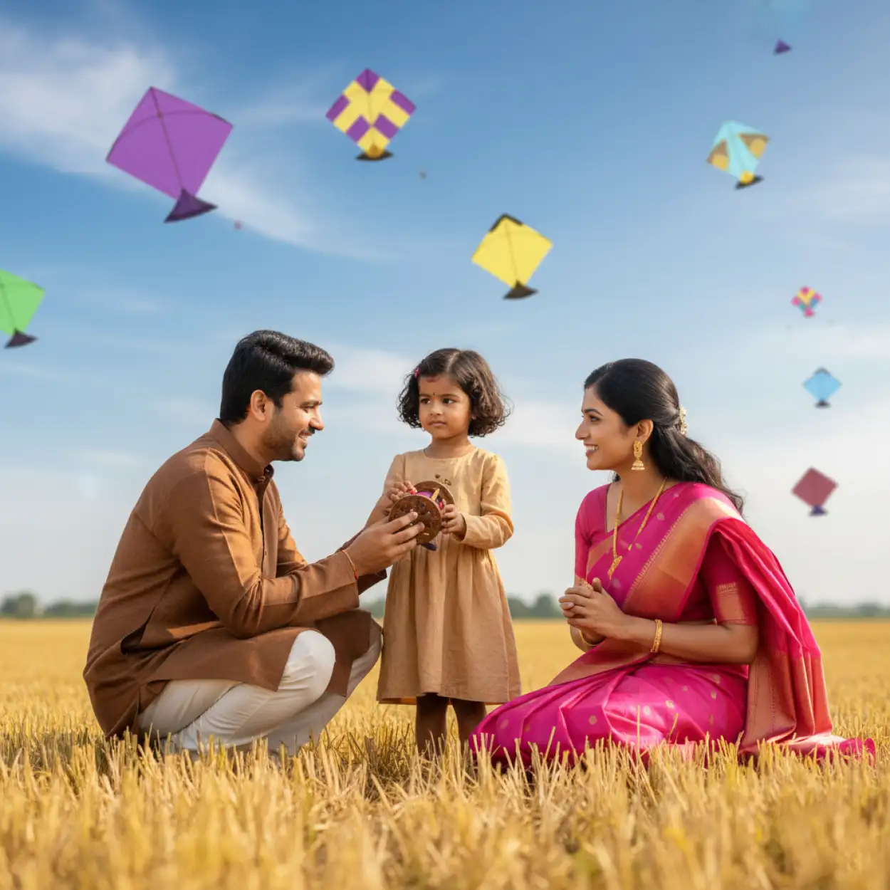 makar sankranti background traditional indian village