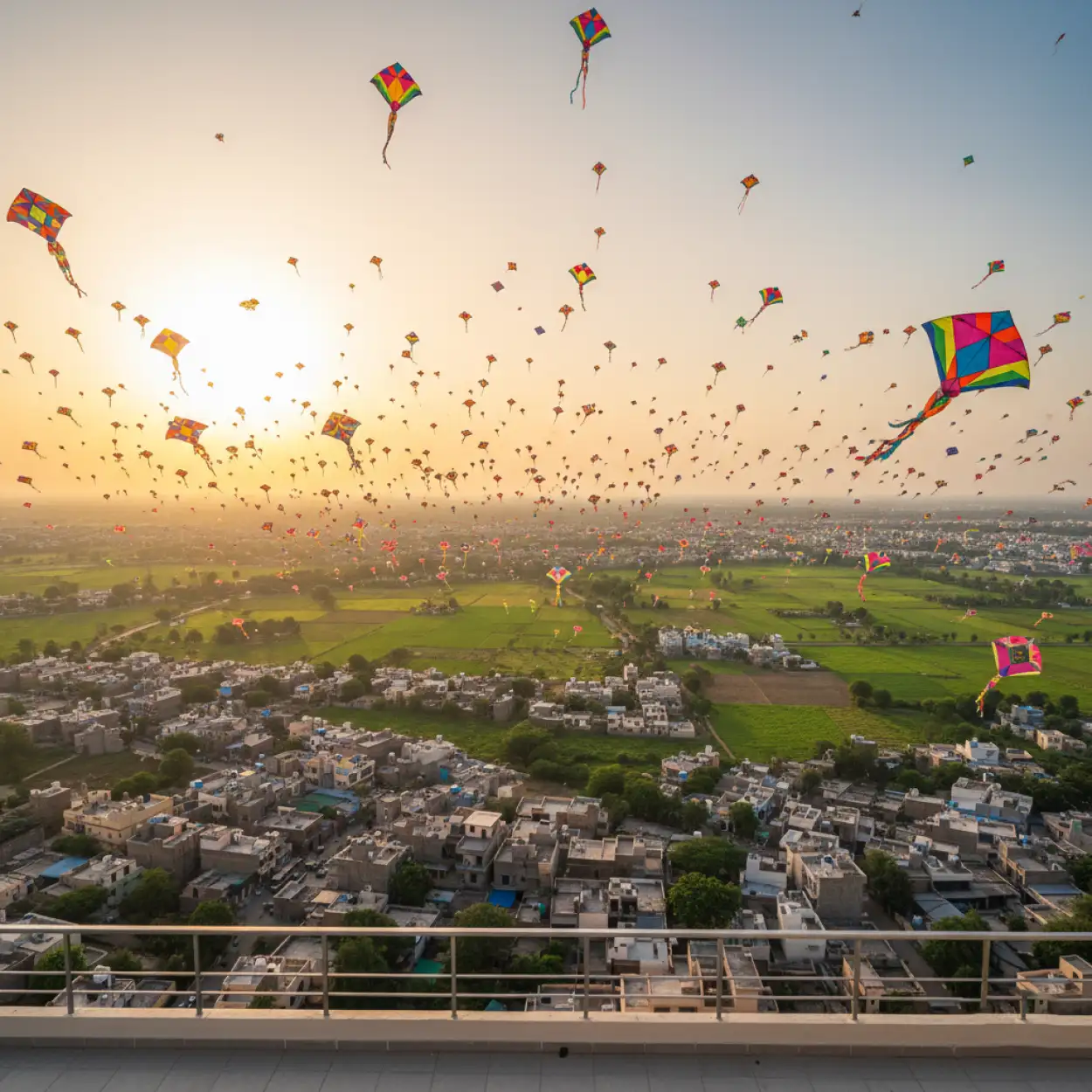 makar sankranti background with birds