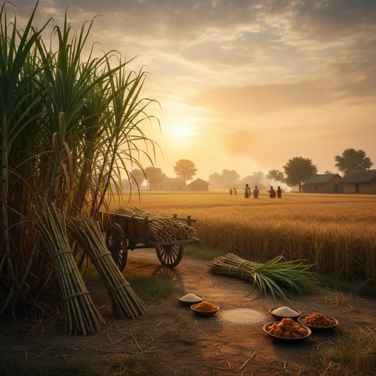 makar sankranti background with flying kites