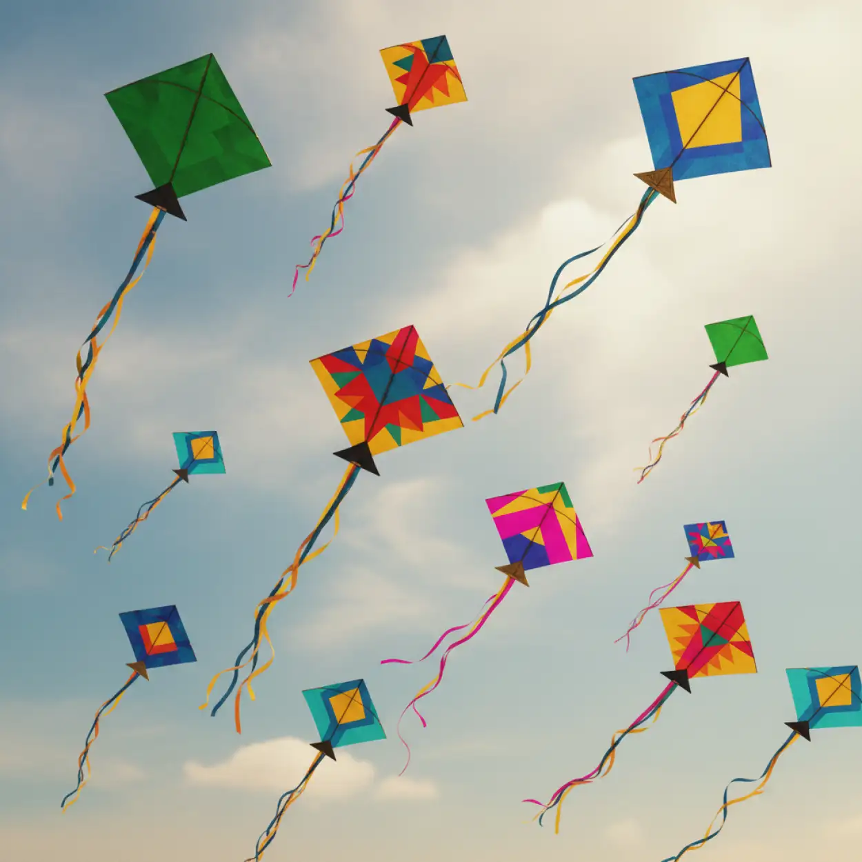 makar sankranti background with kites