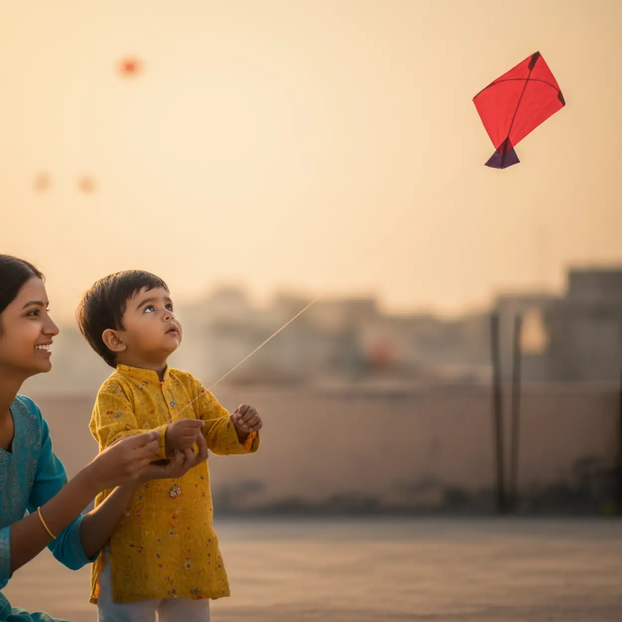 makar sankranti background with kites
