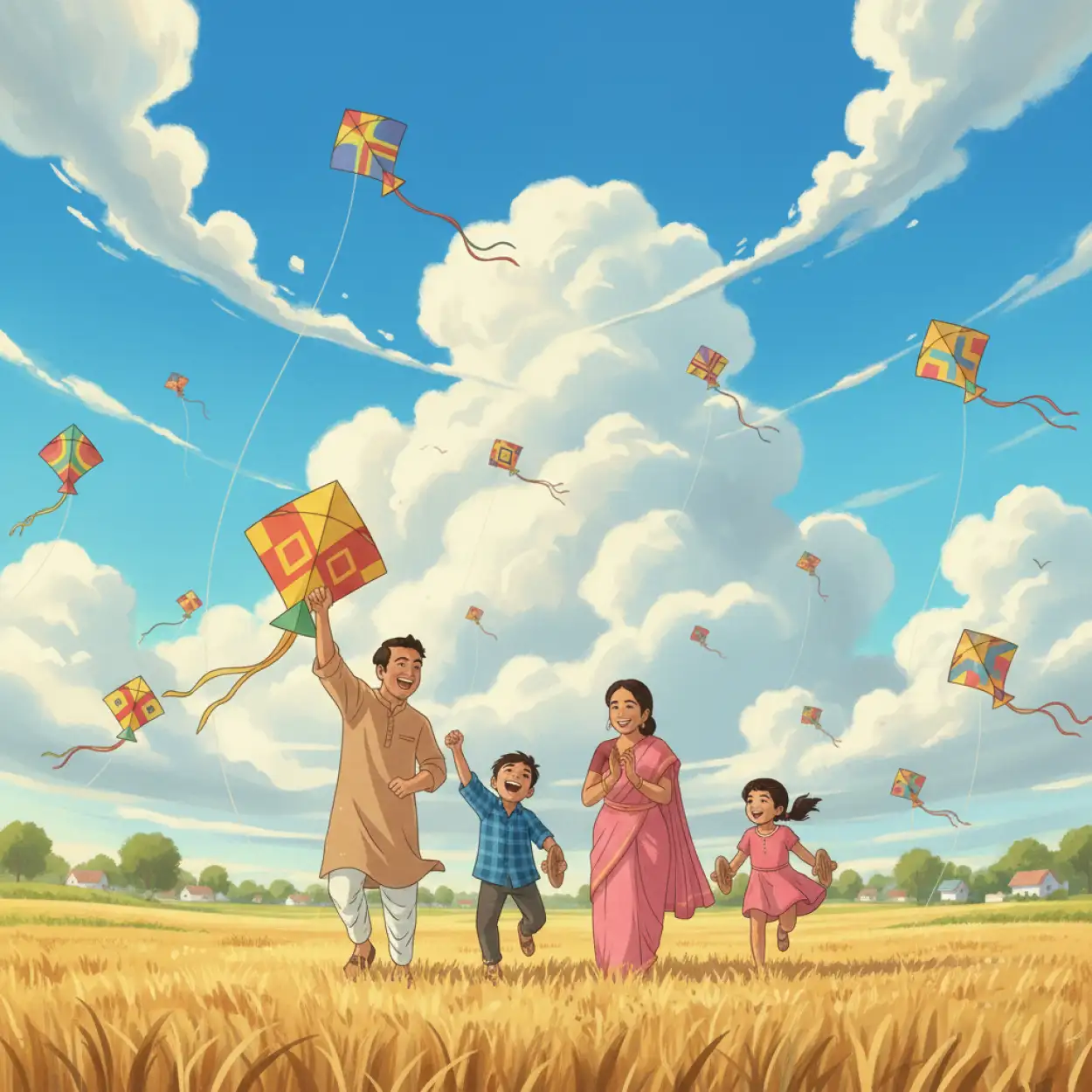 makar sankranti colorful background