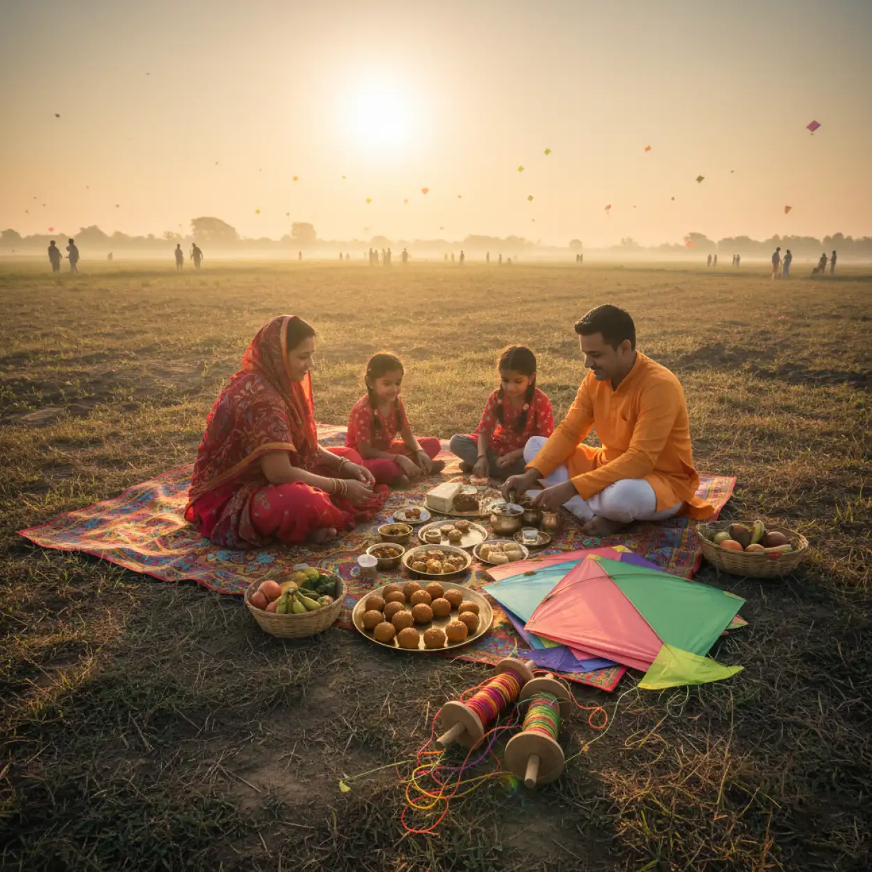 makar sankranti flyer background