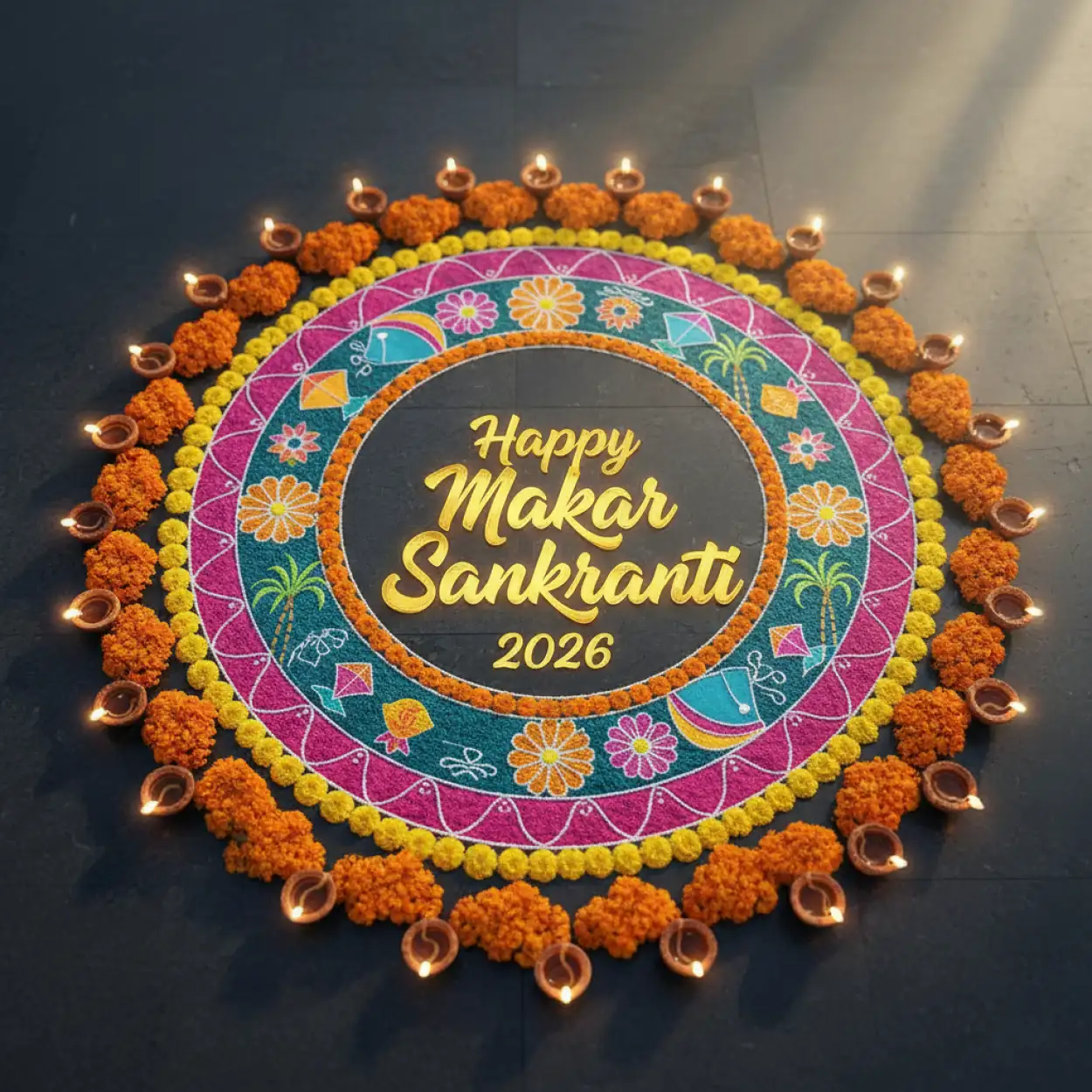 makar sankranti wishes 2026 sunrise background