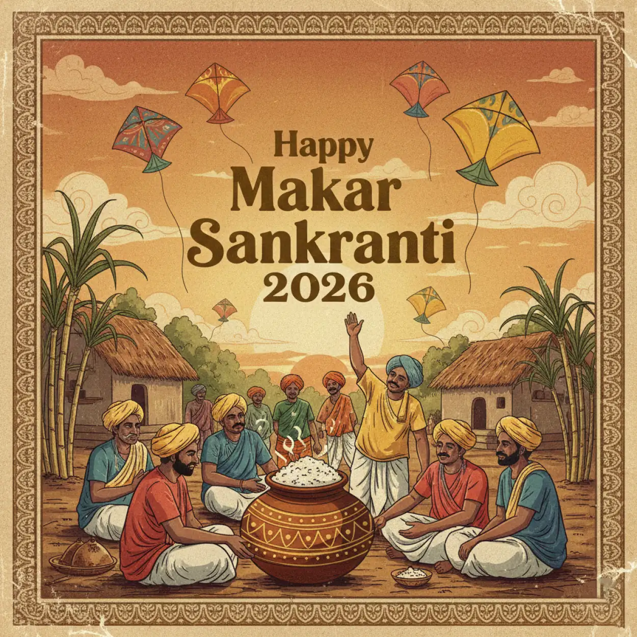 makar sankranti wishes poster 2026