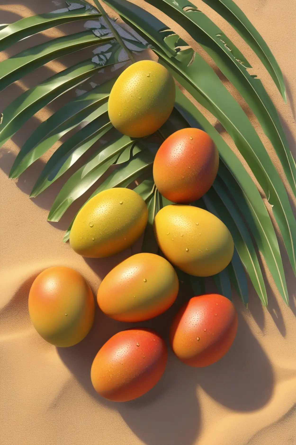 mango and summer fruit background