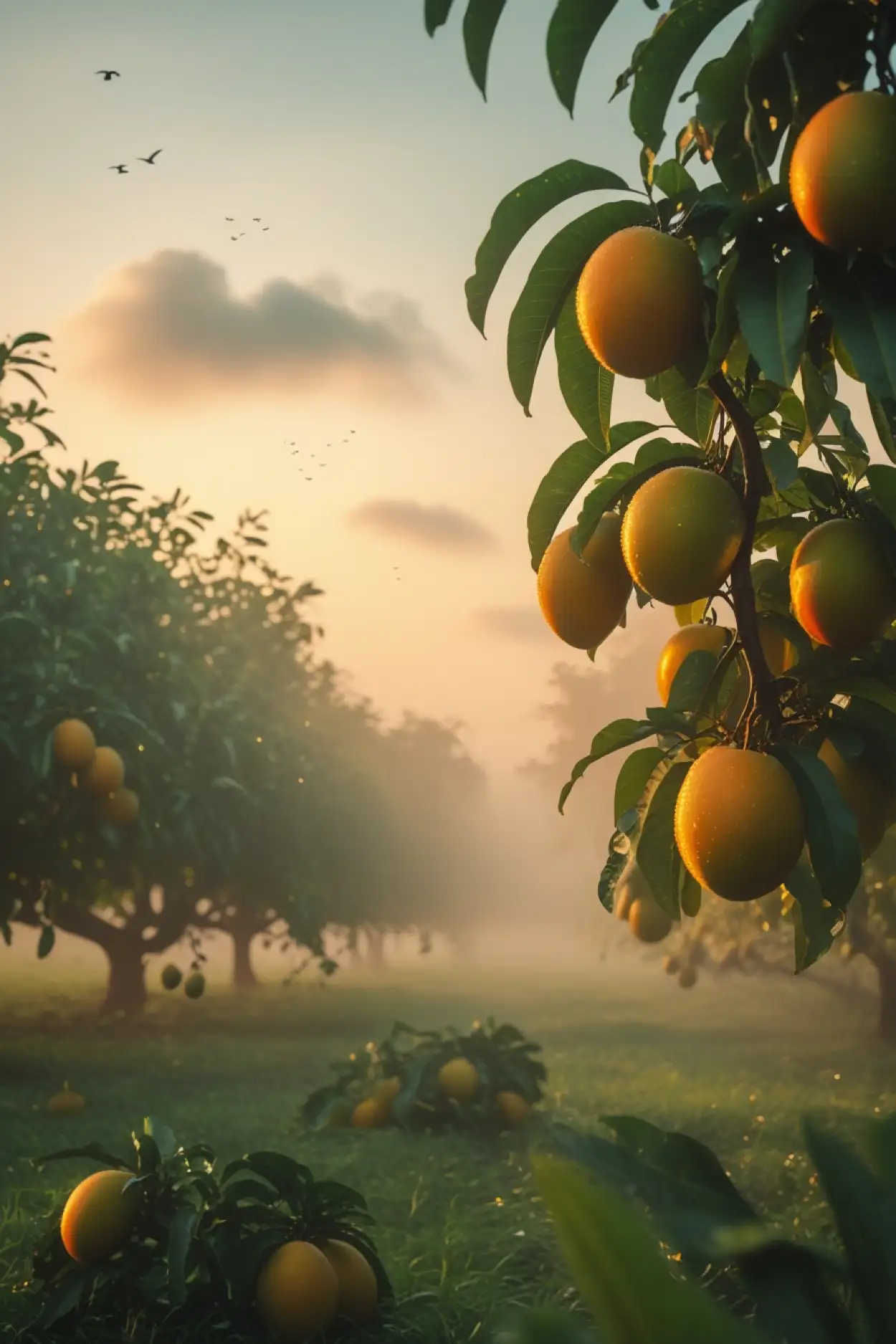 mango background with gradient color sky