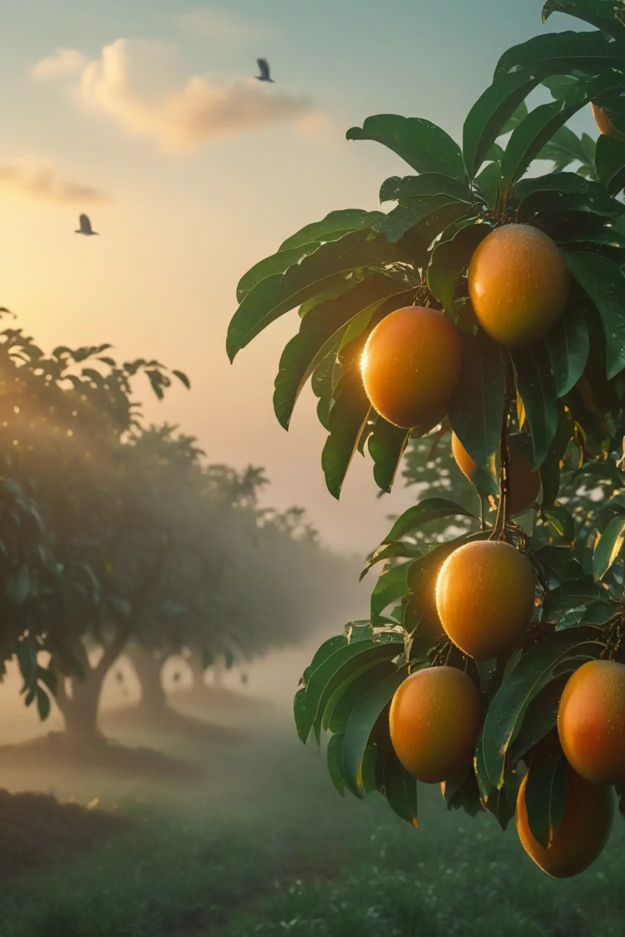 mango background with wood texture