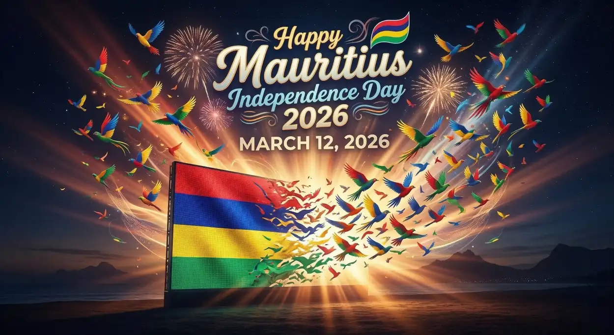 Free Download Mauritius Independence Day Celebration Banner 2026 - High Quality Happy Mauritius Independence Day 2026 Image