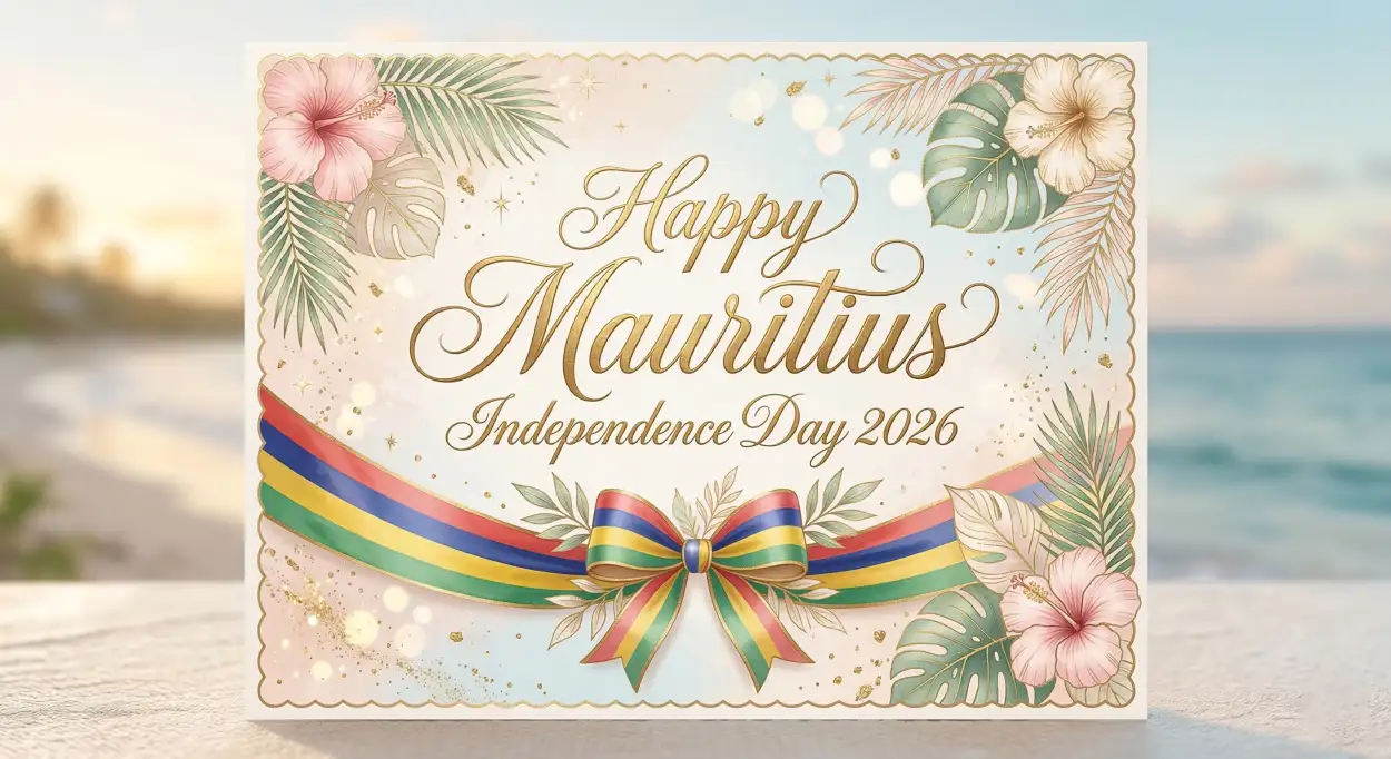 Free Download Mauritius Independence Day Greeting Card 2026 - High Quality Happy Mauritius Independence Day 2026 Image