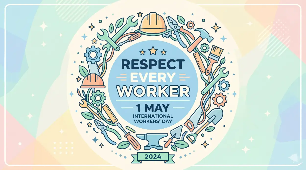 Free Download May Day Creative Social Media Post Design - High Quality International Labor Day Wishes 2026 Image