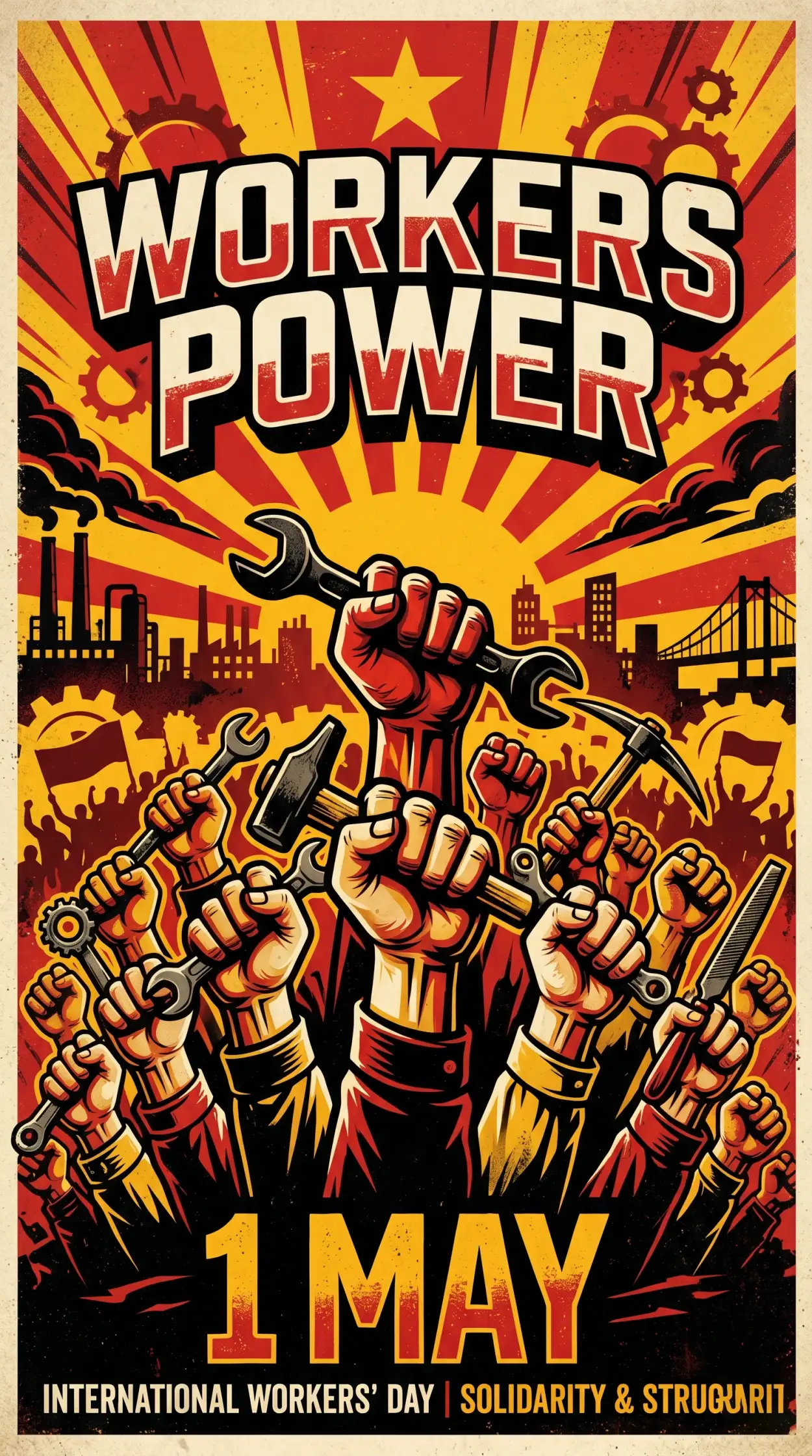 Free Download May Day Digital Art Images - High Quality International Labor Day Wishes 2026 Image