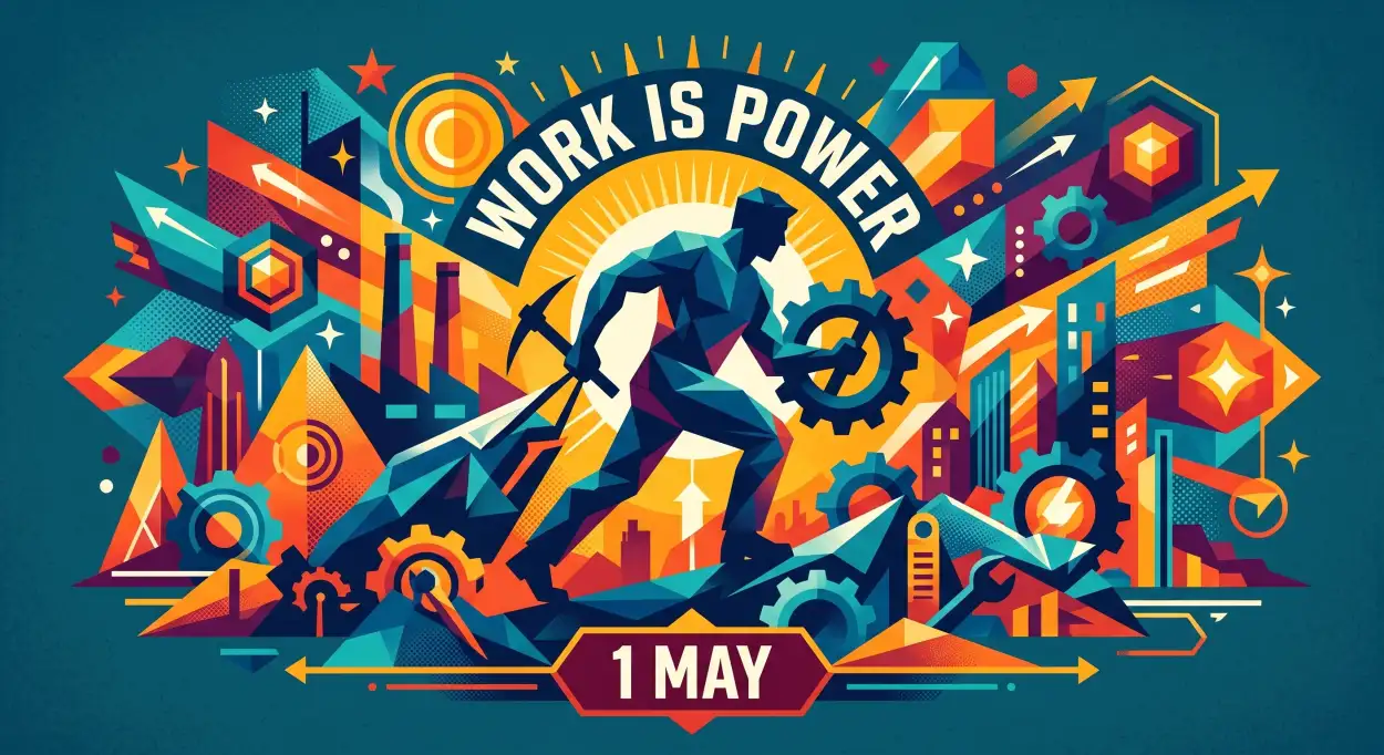 Free Download May Day Graphic Design Poster - High Quality International Labor Day Wishes 2026 Image