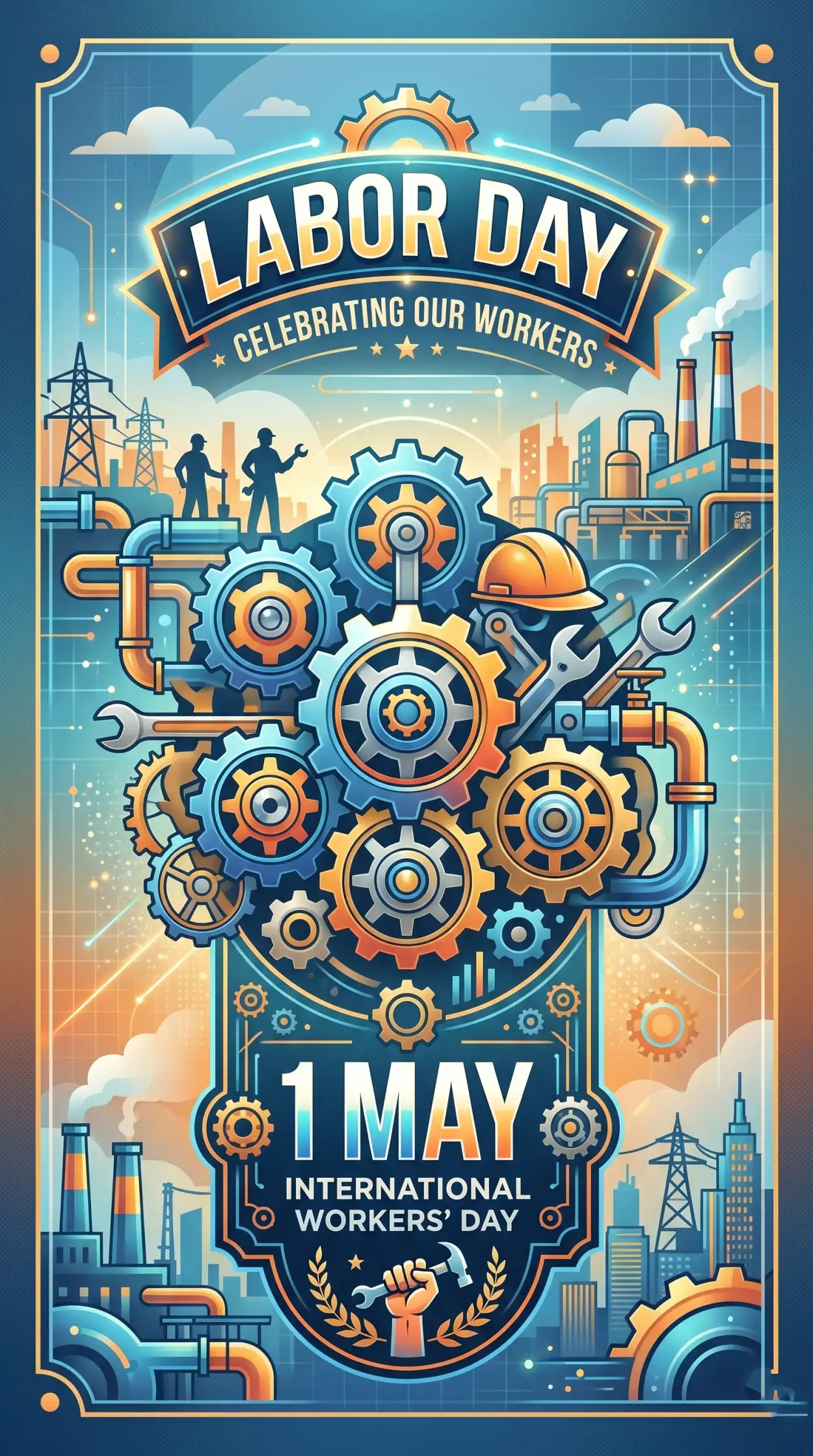 Free Download May Day Poster Images Hd Free - High Quality International Labor Day Wishes 2026 Image