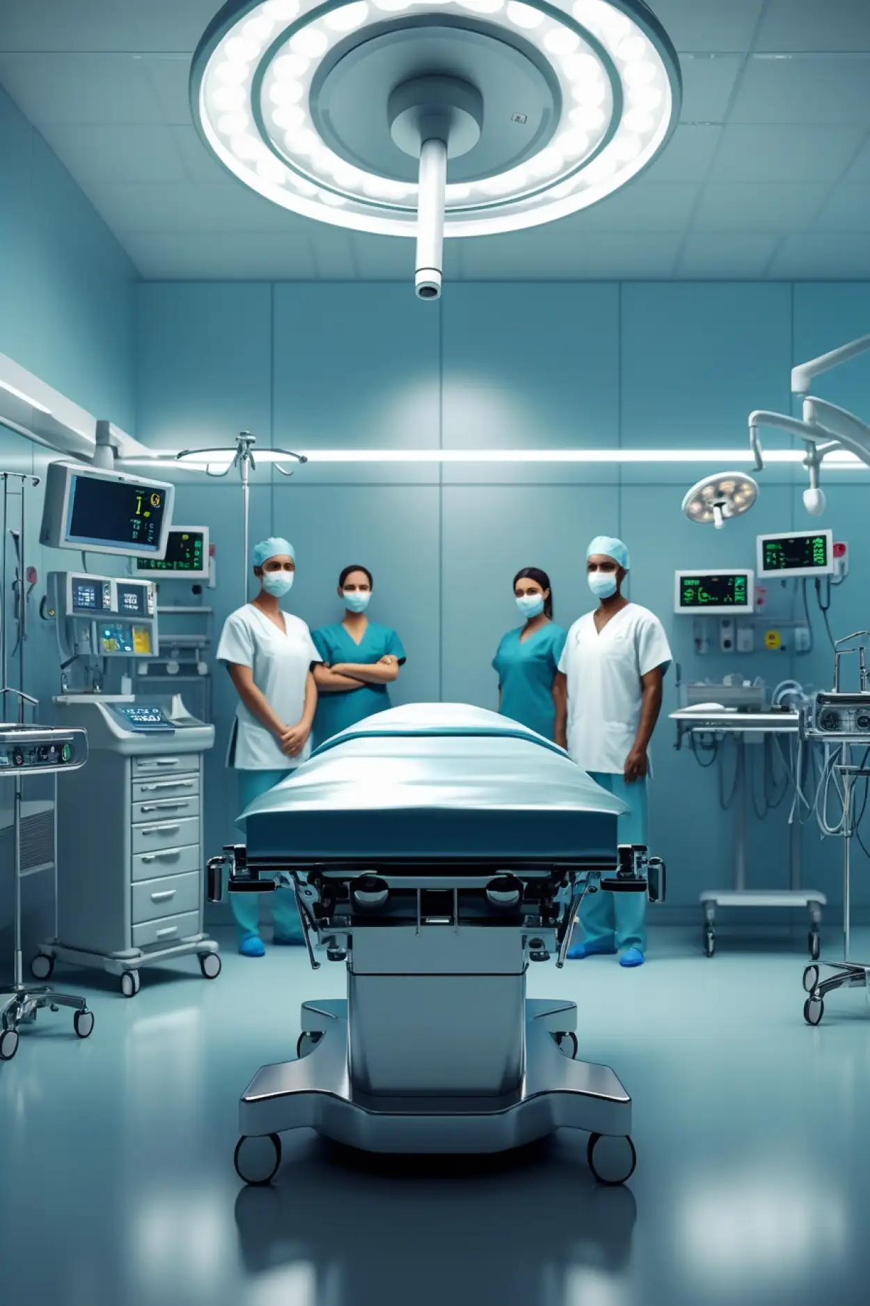 medical background with ambulance and hospital