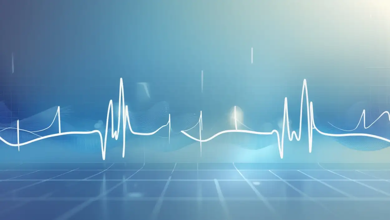 medical background with ECG line design