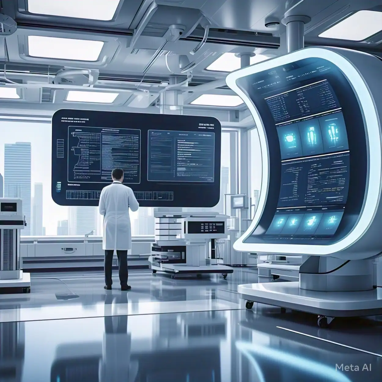 Medical technology background with futuristic healthcare interface