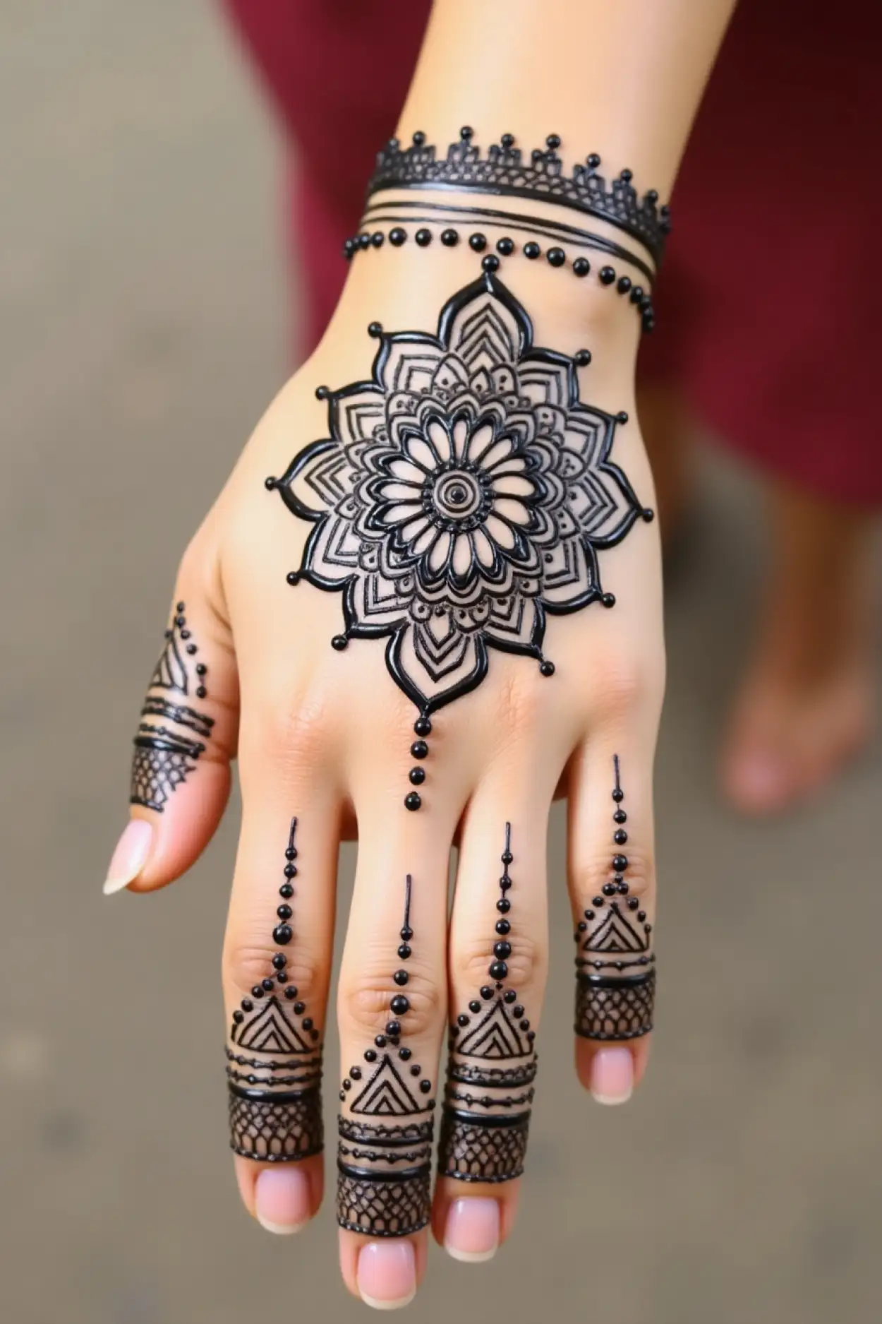 mehndi design with shivling motif for sawan