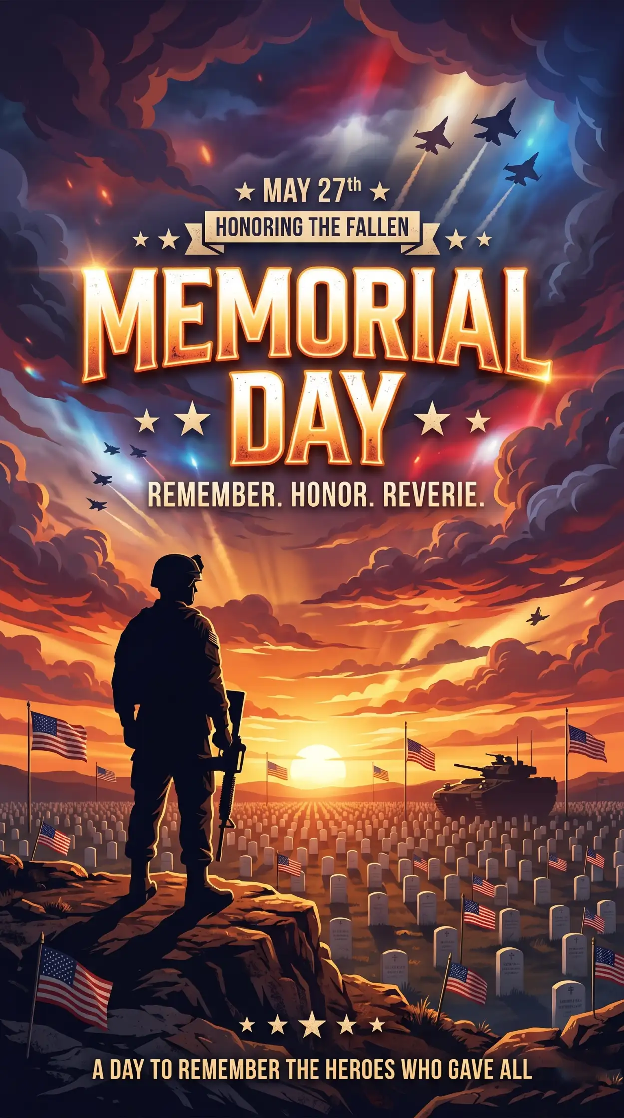 Free Download Memorial Day 2026 American Hero Tribute Posters - High Quality Morial Day 2026 Image