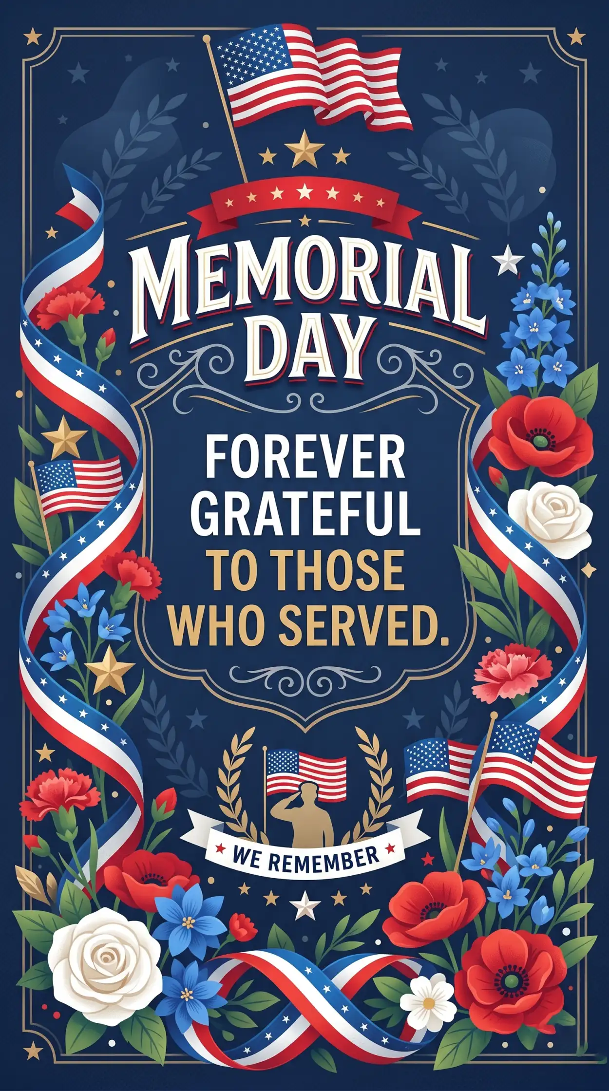 Free Download Memorial Day 2026 Bold Patriotic Typography Posters - High Quality Morial Day 2026 Image