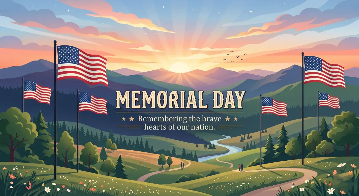 Free Download Memorial Day 2026 Patriotic Vector Illustration - High Quality Morial Day 2026 Image